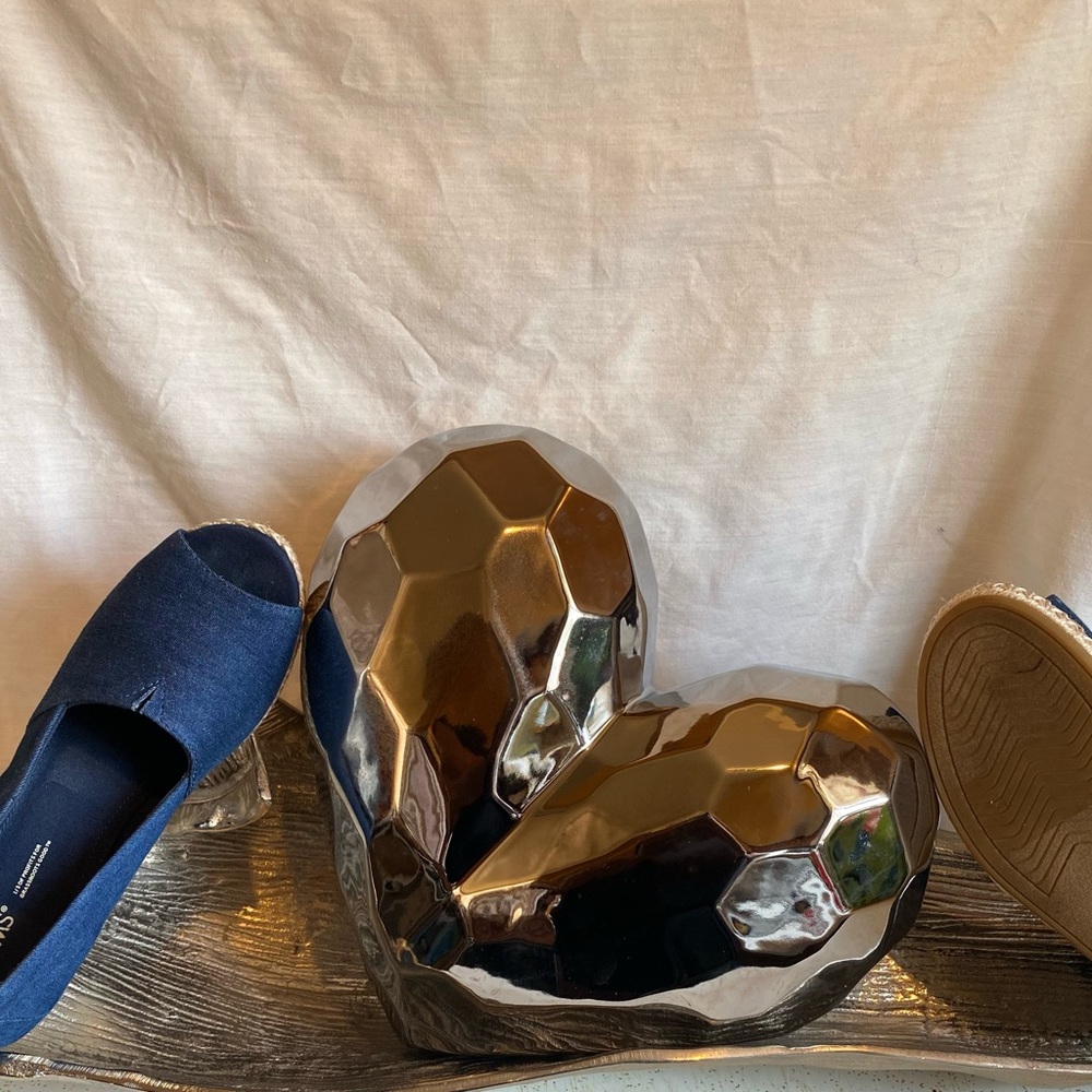 Toms Michelle Denim Wedge New 9.5